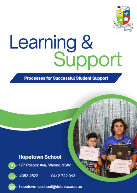 Cover of learning and support document with 2 students